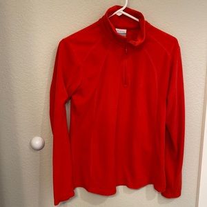 Columbia 1/4 zip bright orange fleece.  Perfect for fall🍁